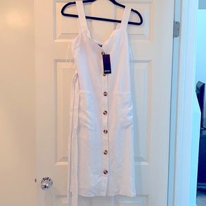 Nasty Gal Button Down Gather Waist Midi Dress